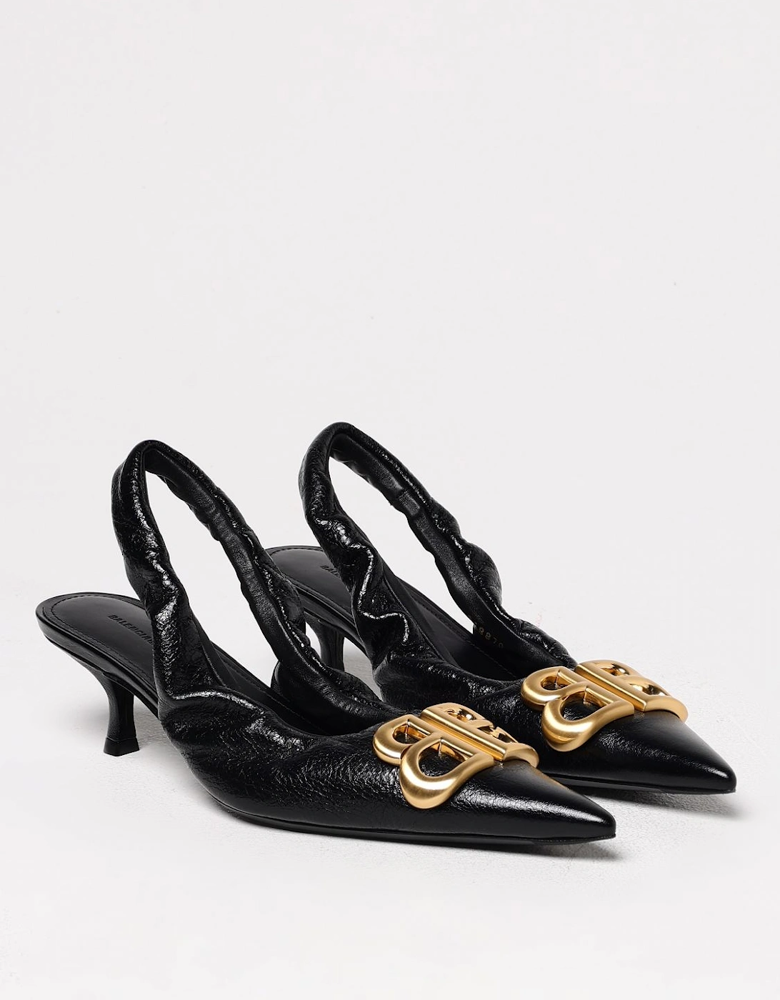 Leather Slingback Pumps Kitten Heel