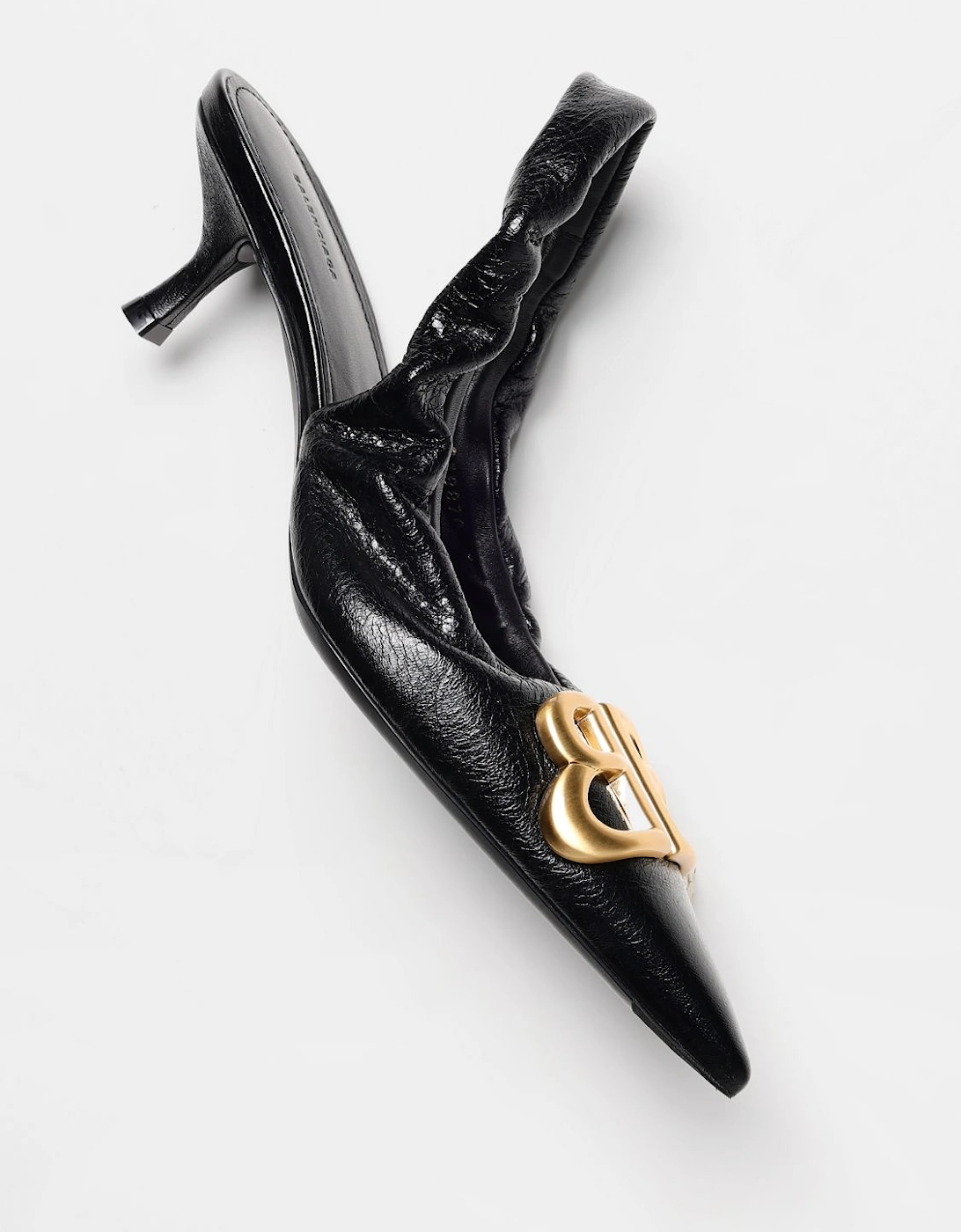 Leather Slingback Pumps Kitten Heel