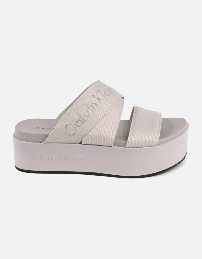 Platform Sandals with Fabric Straps