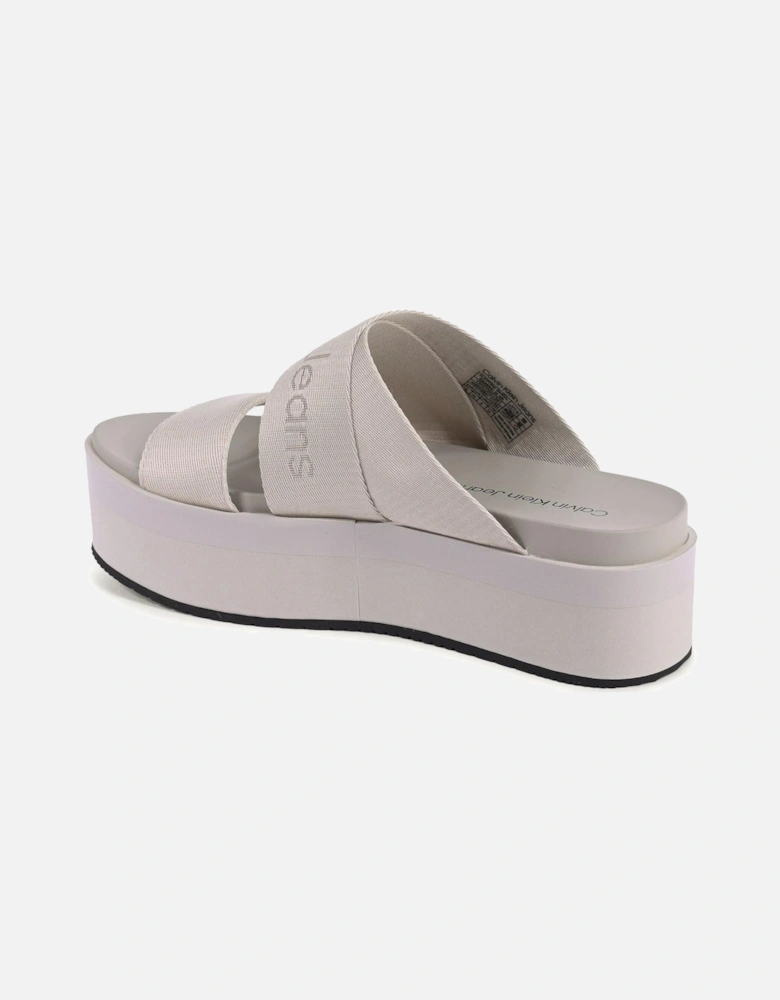 Platform Sandals with Fabric Straps