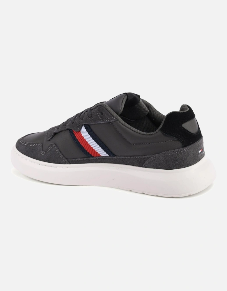 Leather Sneakers with Flag Detail