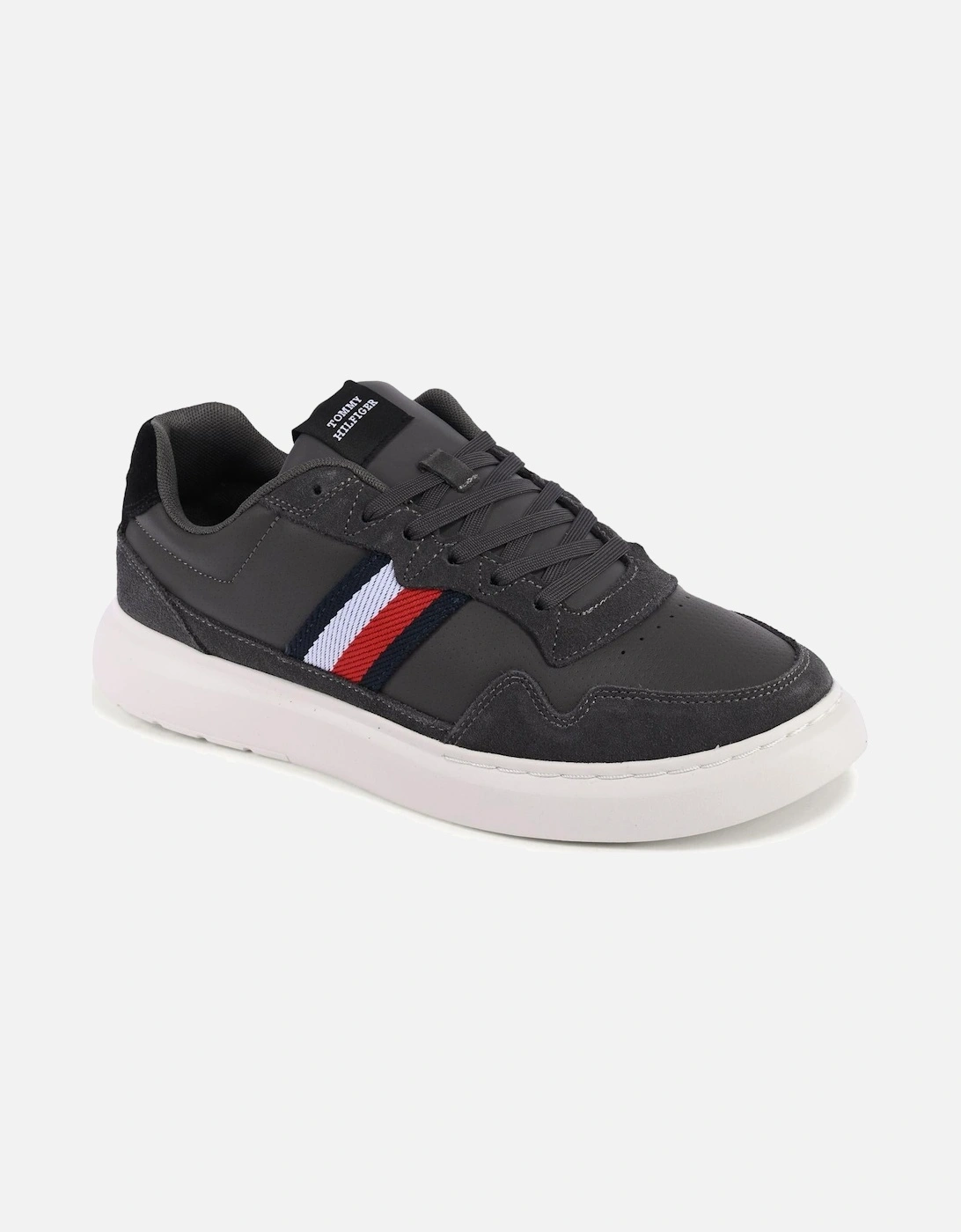 Leather Sneakers with Flag Detail