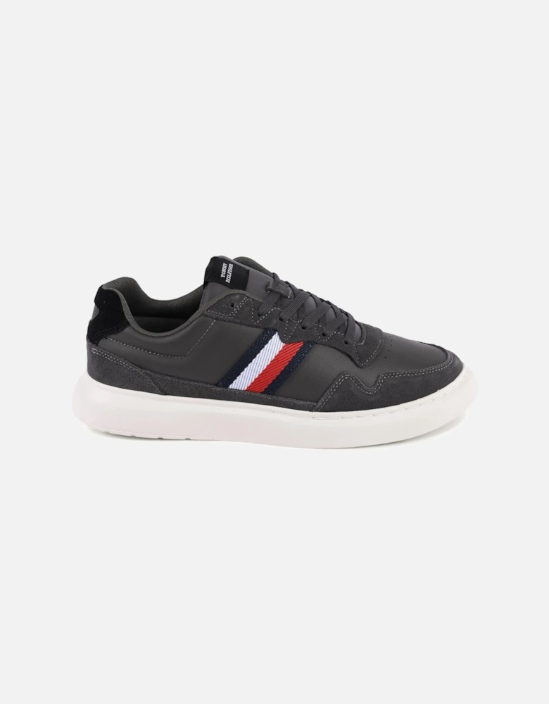 Leather Sneakers with Flag Detail