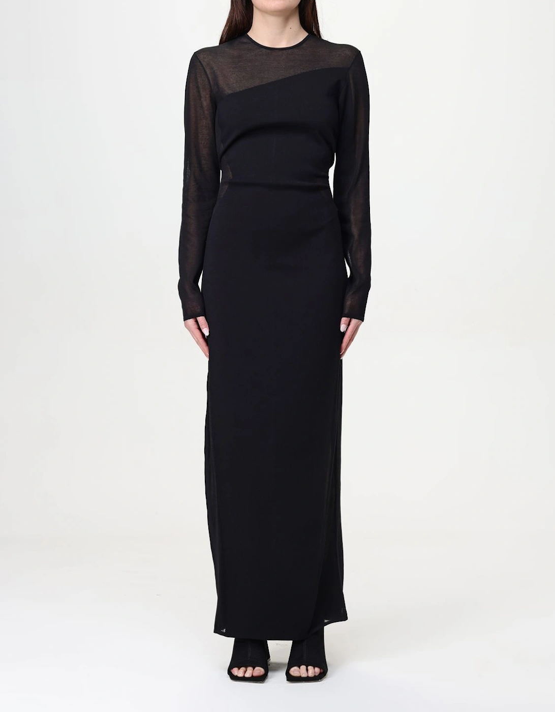 Long Sleeve Sheer Panel Maxi Dress, 5 of 4