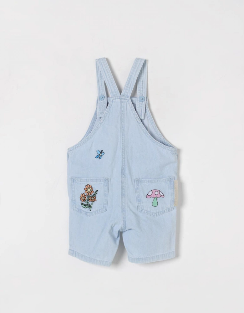 Kids Denim Overall Embroidered Garden