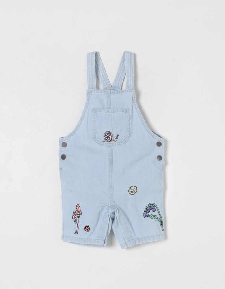 Kids Denim Overall Embroidered Garden
