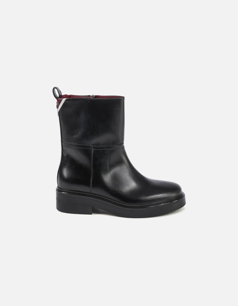 Leather Ankle Boots Zip Closure