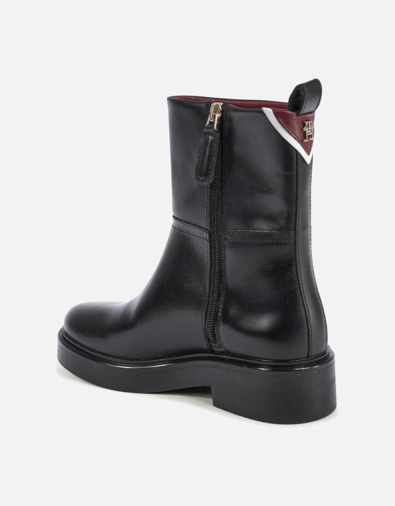 Leather Ankle Boots Zip Closure