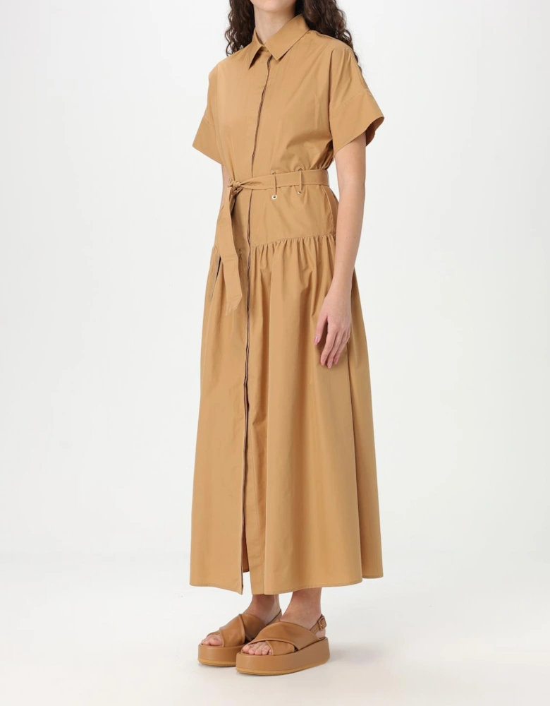 Shirt Dress Tiered Cotton Midi