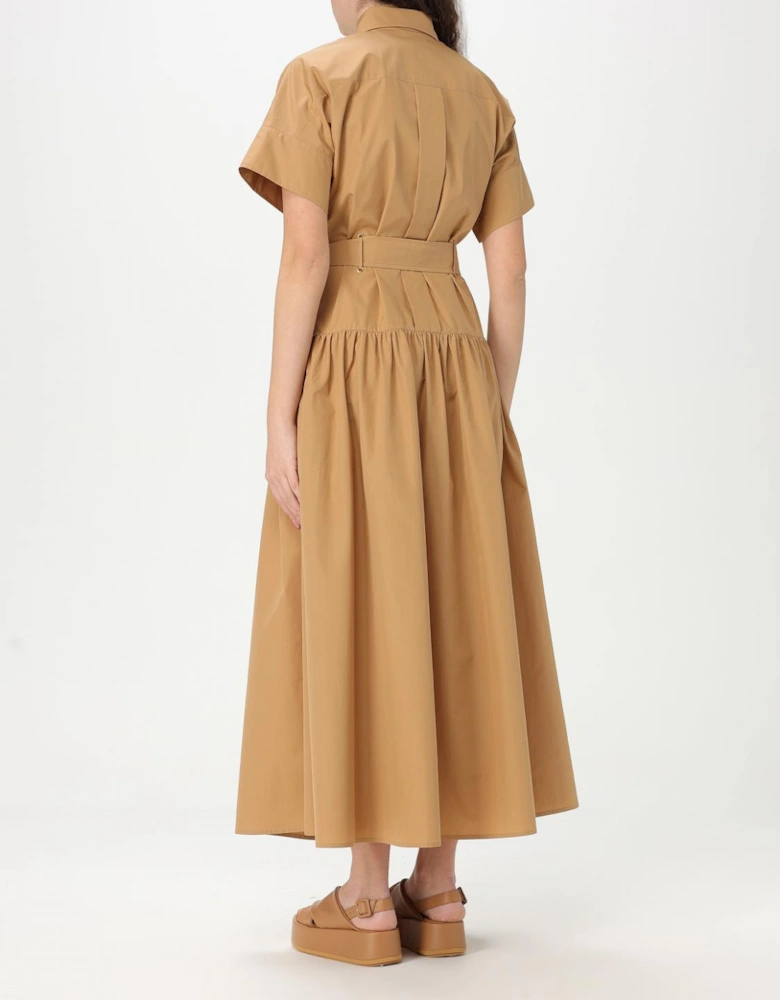 Shirt Dress Tiered Cotton Midi