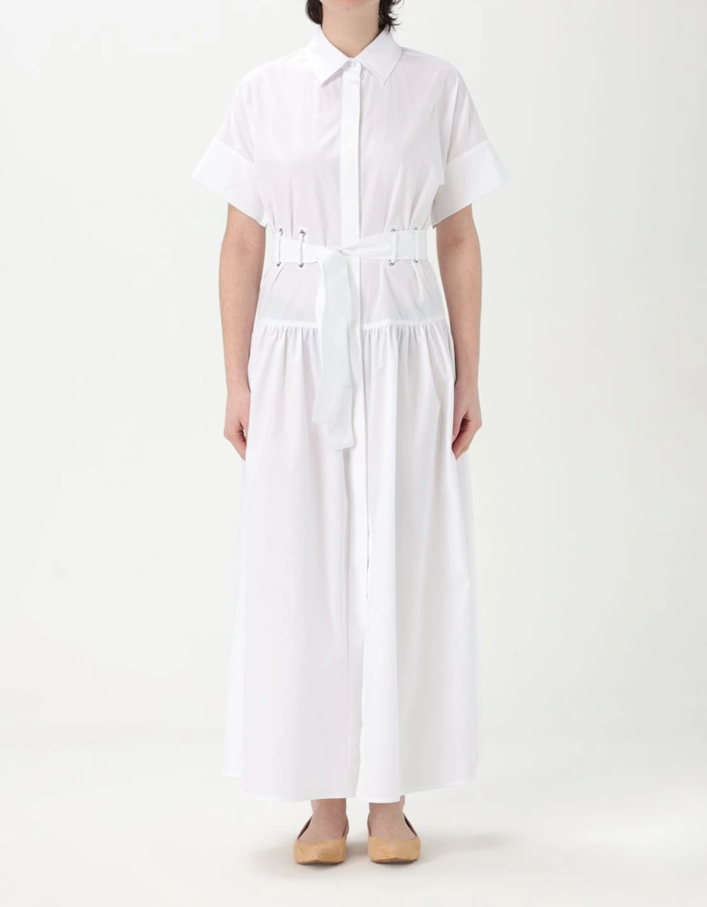 Shirt Dress Tiered Cotton Midi