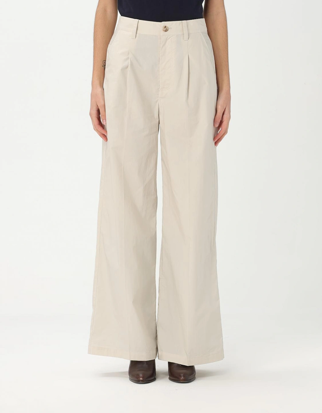 Wide Leg Cotton Trousers