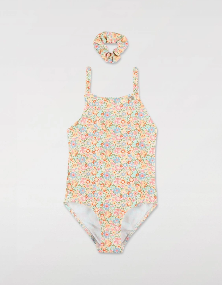 Floral Print Swimsuit with Scrunchie