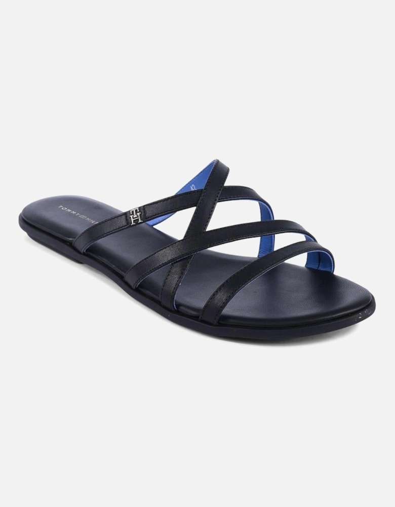 Flat Leather Sandals Multiple Straps