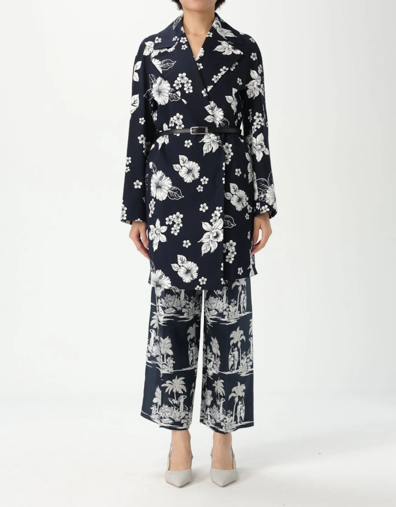 Floral Print Longline Coat