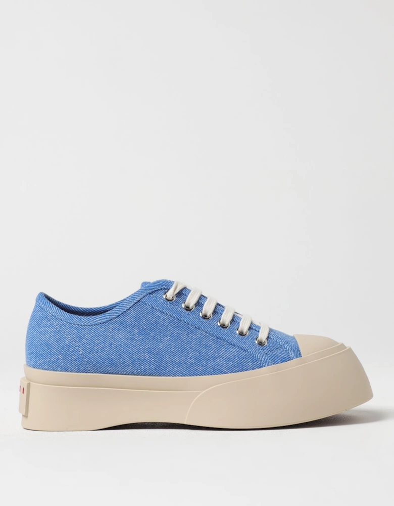 Denim Platform Sneakers LowTop LaceUp