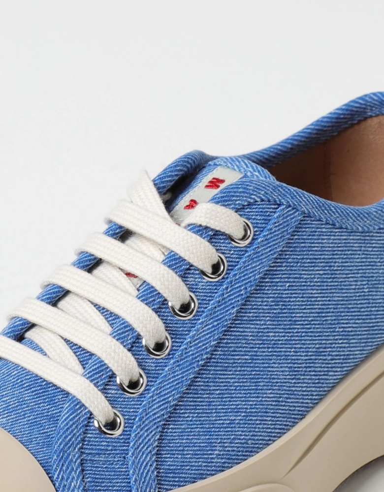 Denim Platform Sneakers LowTop LaceUp