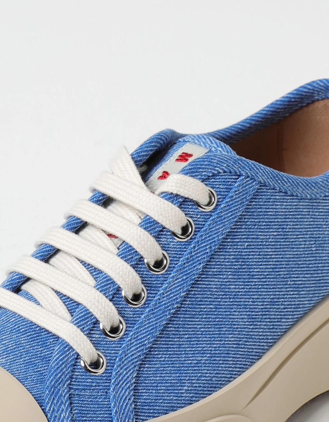 Denim Platform Sneakers LowTop LaceUp