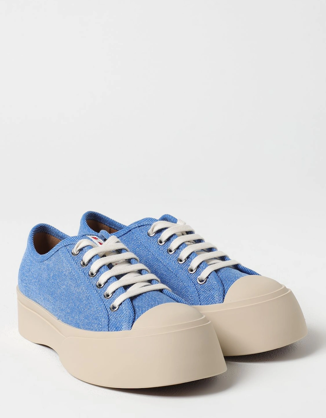 Denim Platform Sneakers LowTop LaceUp