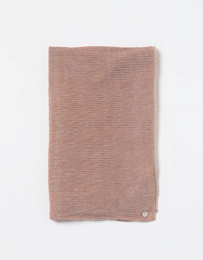 Pleated Metallic Scarf