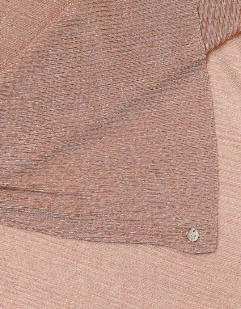 Pleated Metallic Scarf