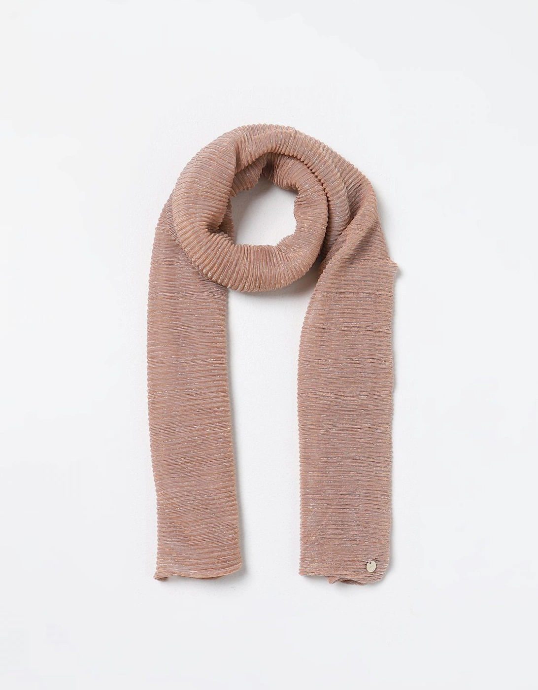 Pleated Metallic Scarf