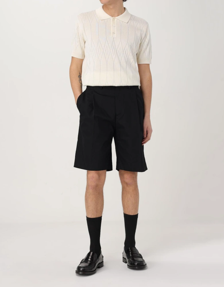 Knit Diamond Pattern Polo Shirt