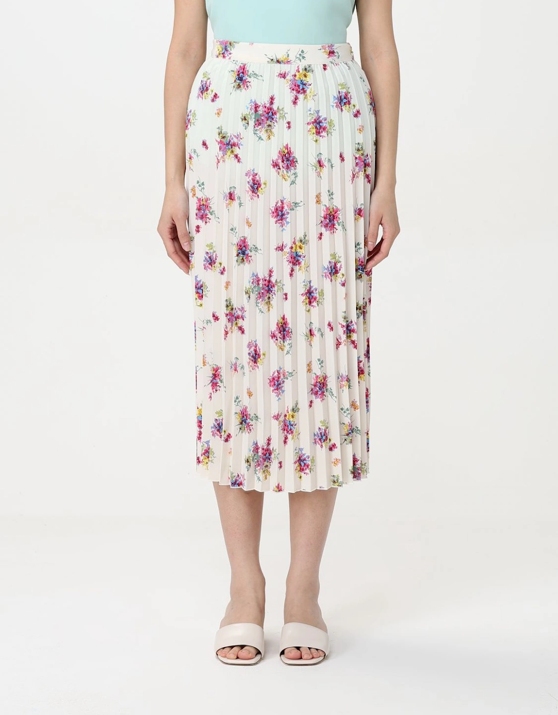 Floral Print Pleated Midi Skirt, 4 of 3