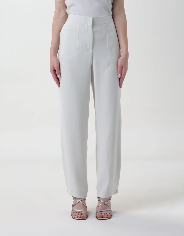 Wide Leg Trousers Patch Pockets