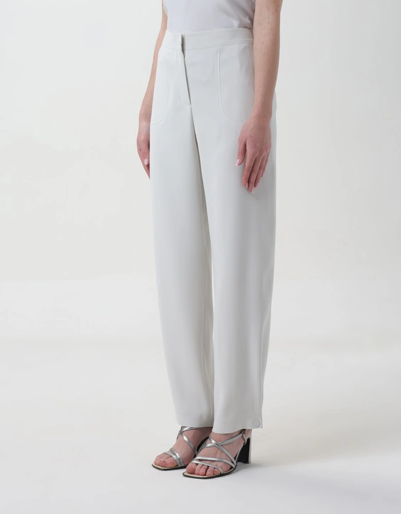 Wide Leg Trousers Patch Pockets