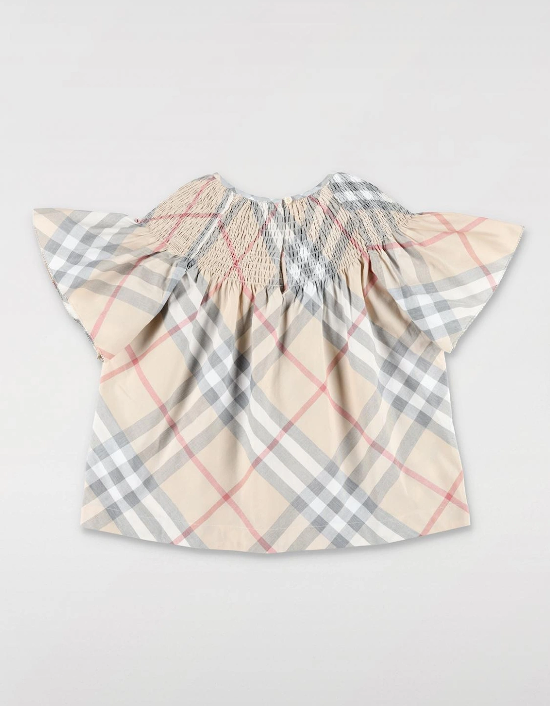 Check Smocked ShortSleeve Top