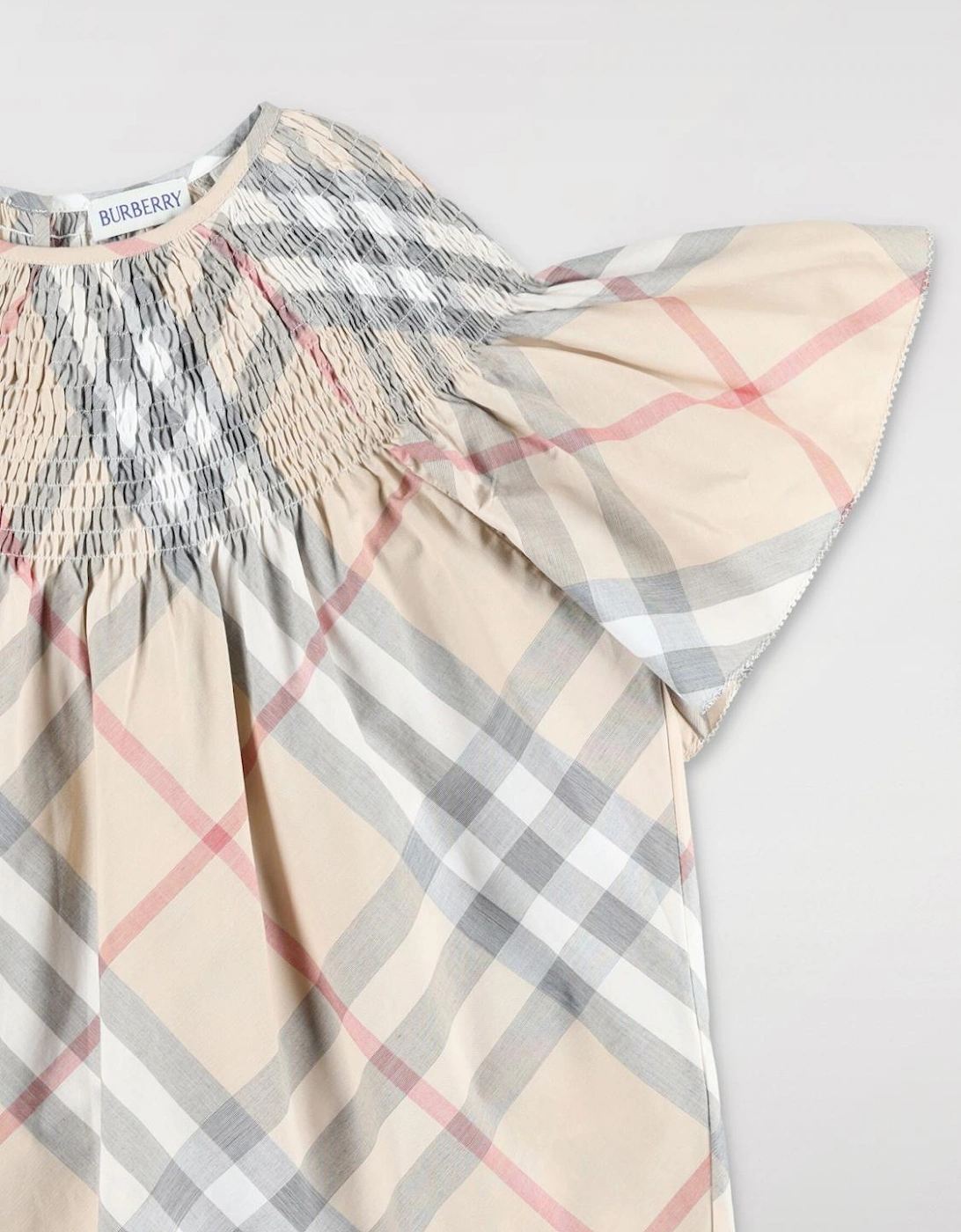 Check Smocked ShortSleeve Top