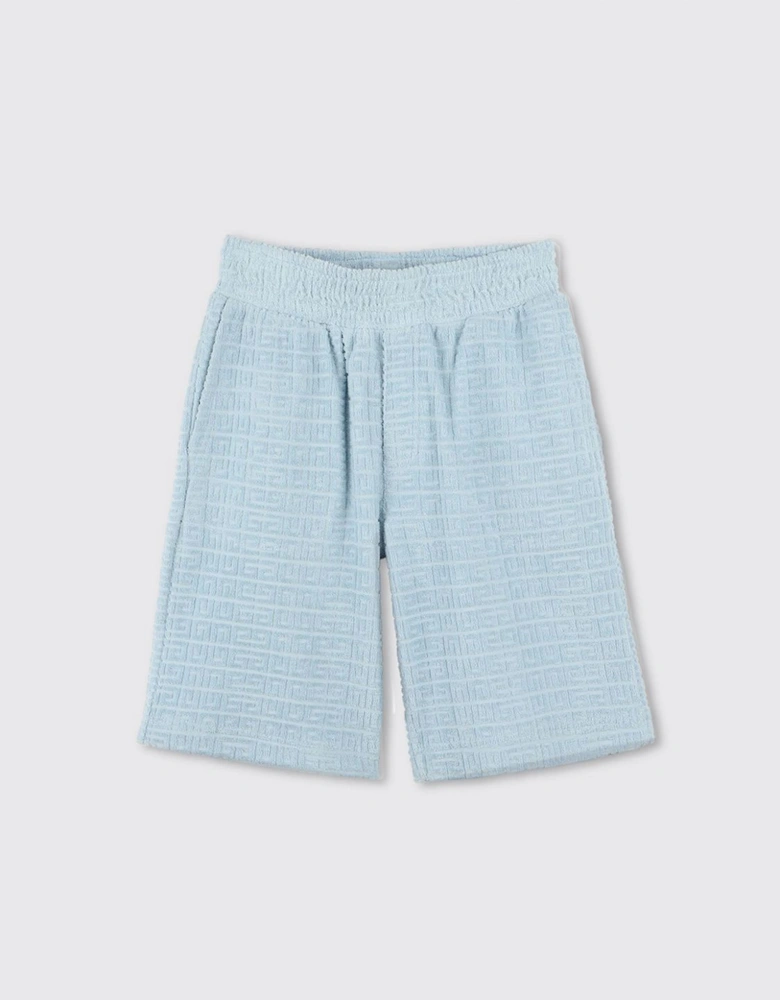 Textured Shorts Geometric Pattern