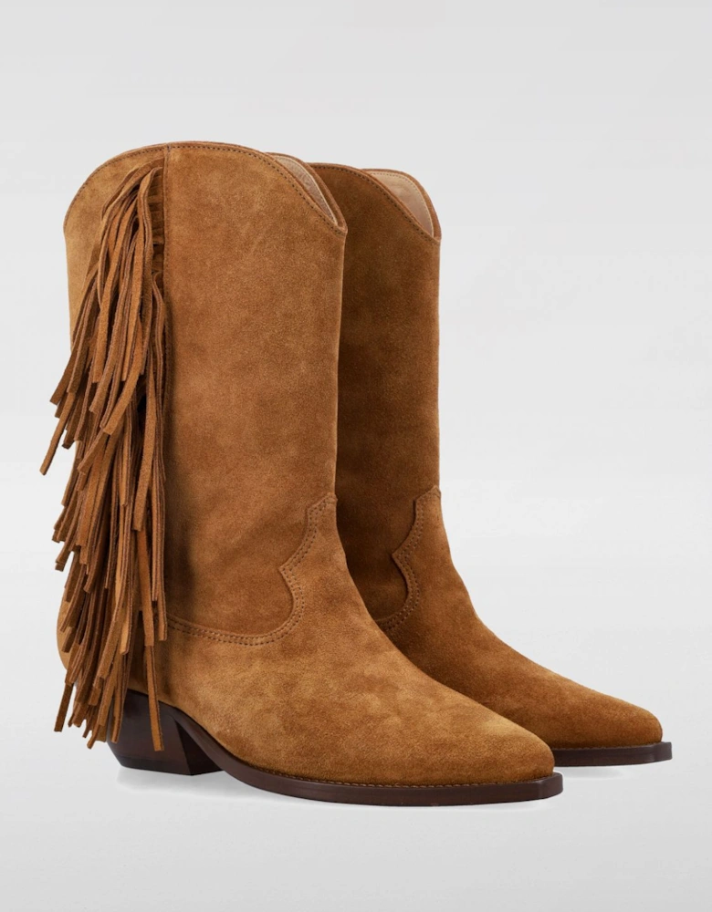 Dicker Suede Ankle Boots Fringe
