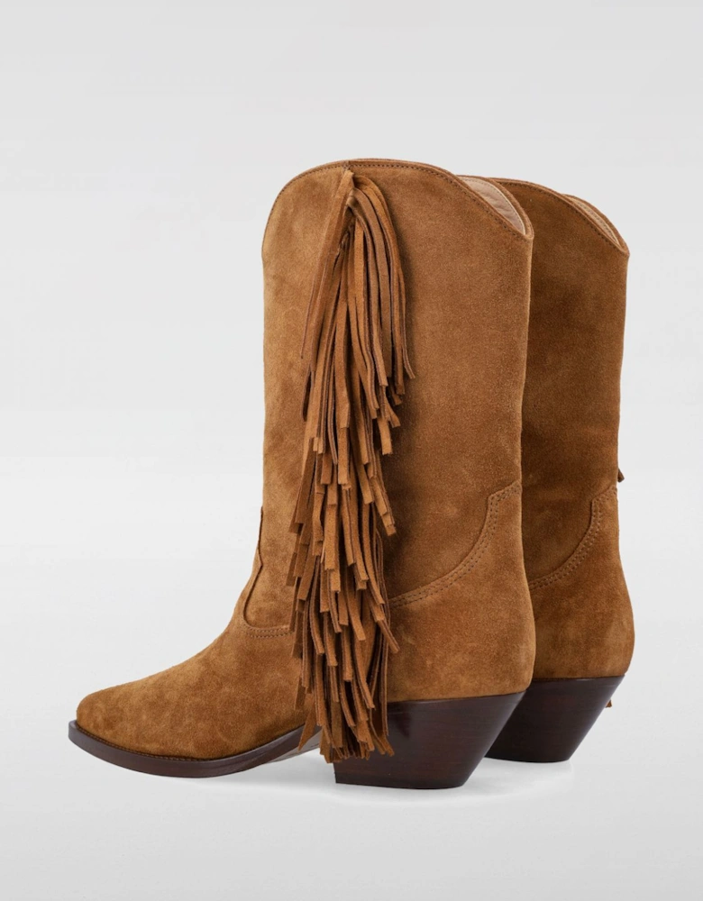 Dicker Suede Ankle Boots Fringe