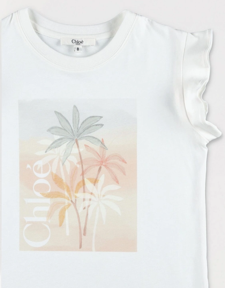 Palm Tree Print TShirt Dress