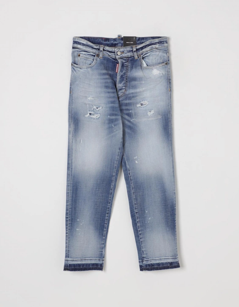 Cropped Distressed Jeans