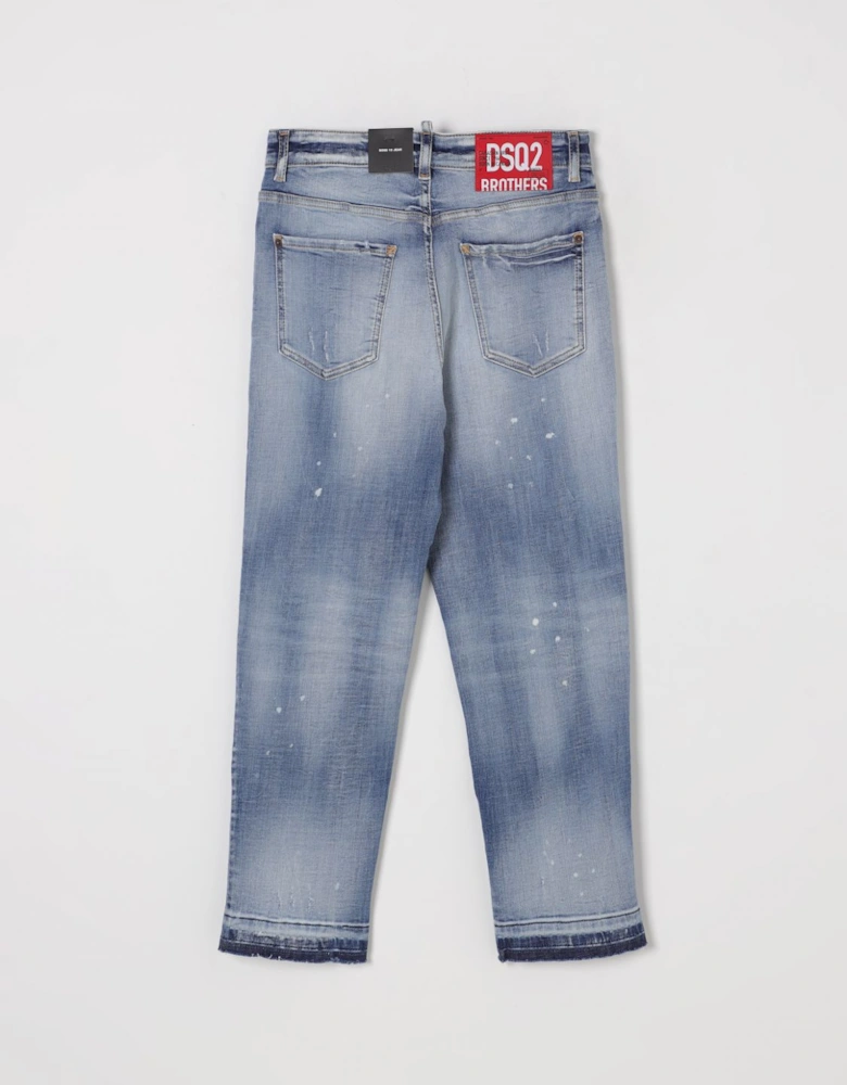 Cropped Distressed Jeans