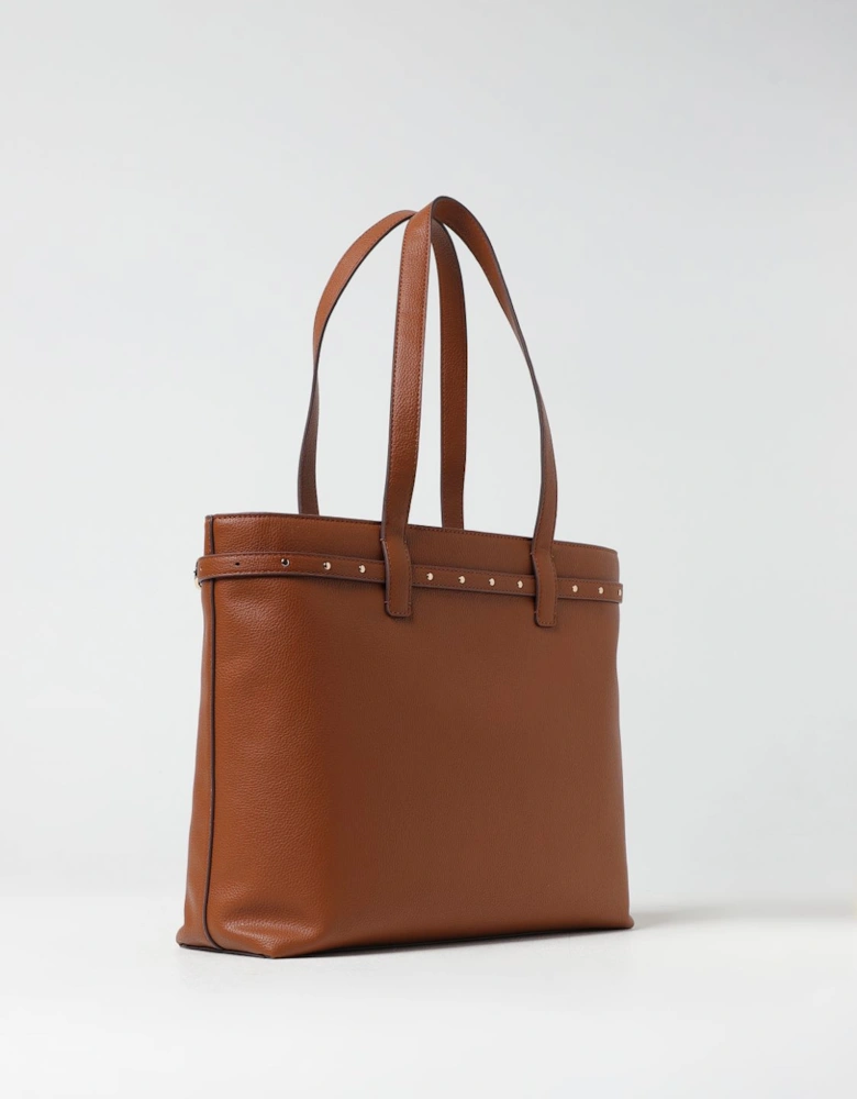 Leather Tote Bag with Belt Detail
