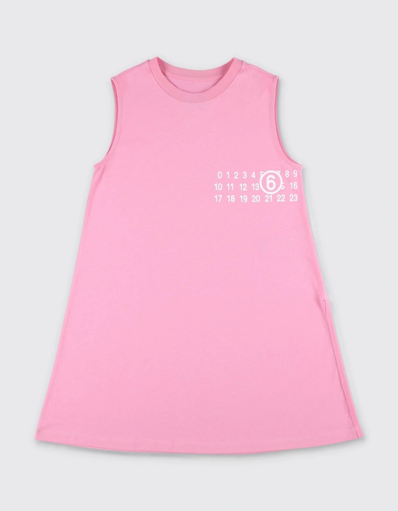 Sleeveless Number Print Mini Dress