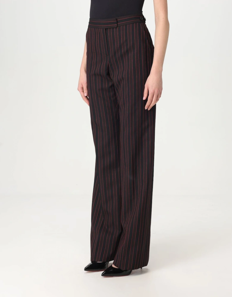 Wide Leg Pinstripe Trousers