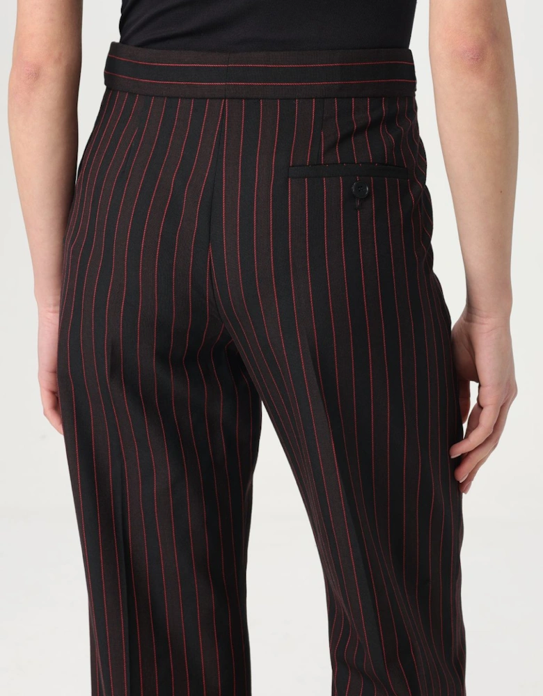 Wide Leg Pinstripe Trousers