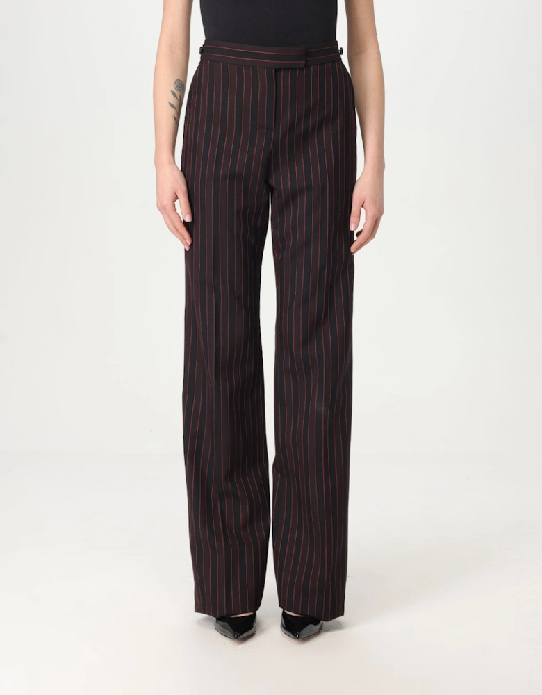 Wide Leg Pinstripe Trousers