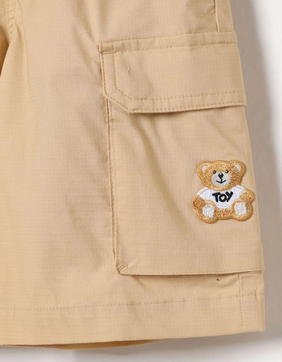 Kids Cargo Shorts with Teddy Bear Patch