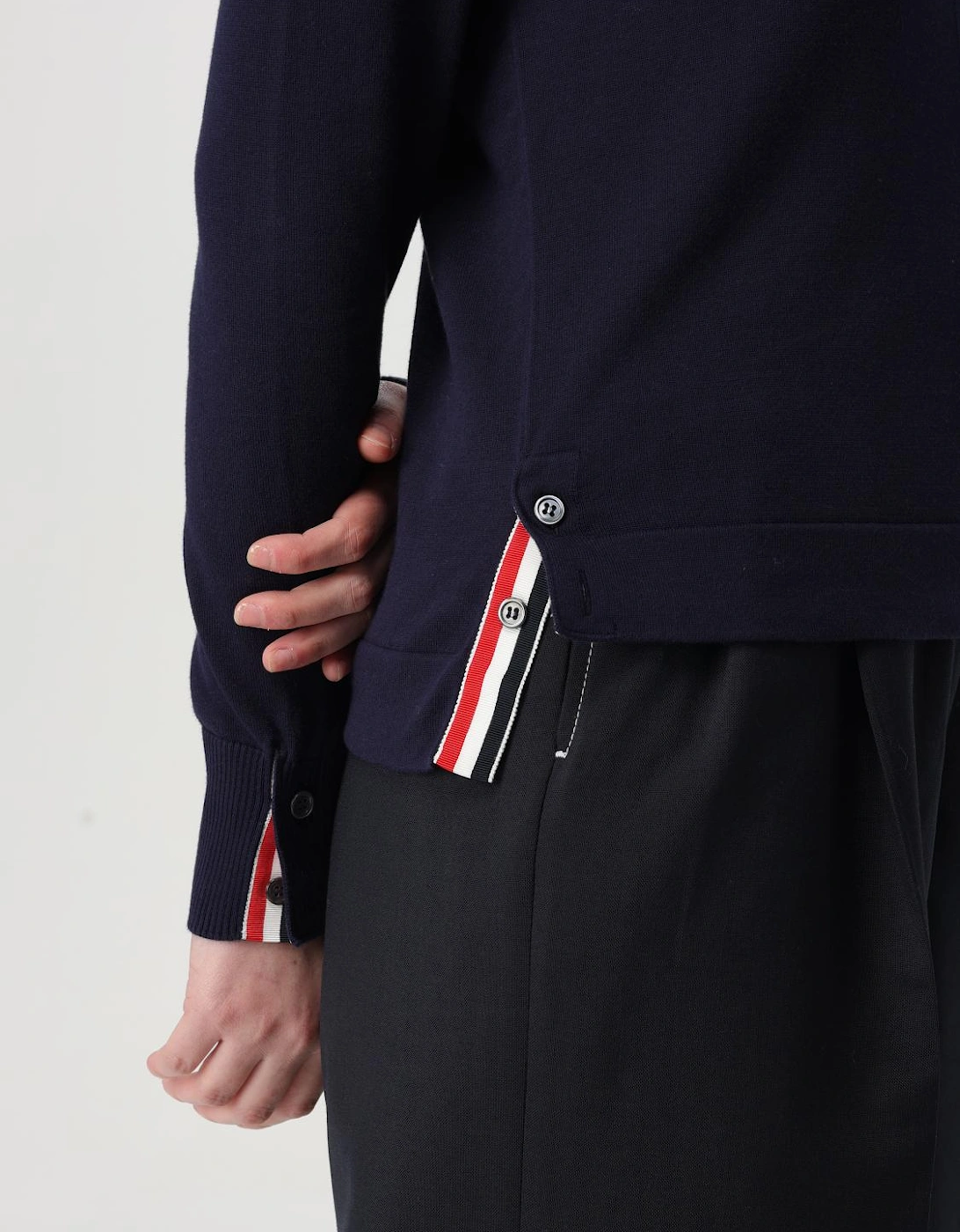 Merino Wool Cardigan FourBar Stripe