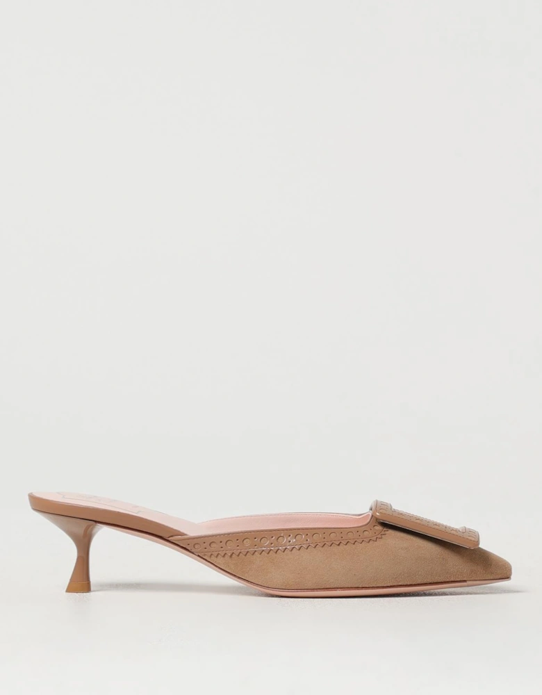 Viv Run Suede Kitten Heel Mules