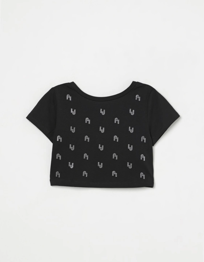 Cropped Rhinestone Detail Top