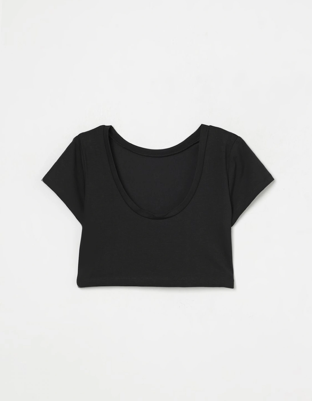 Cropped Rhinestone Detail Top