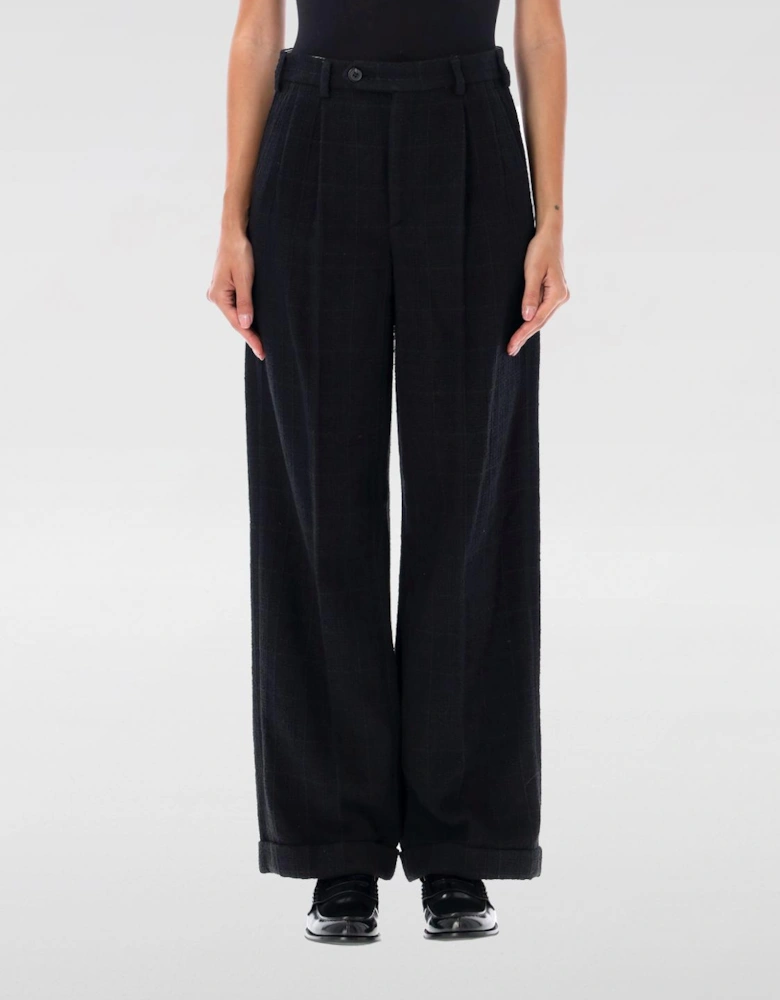 Wide Leg Wool Trousers