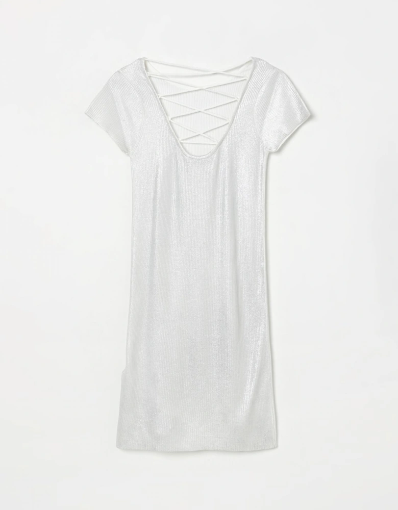 Metallic Knit Mini Dress